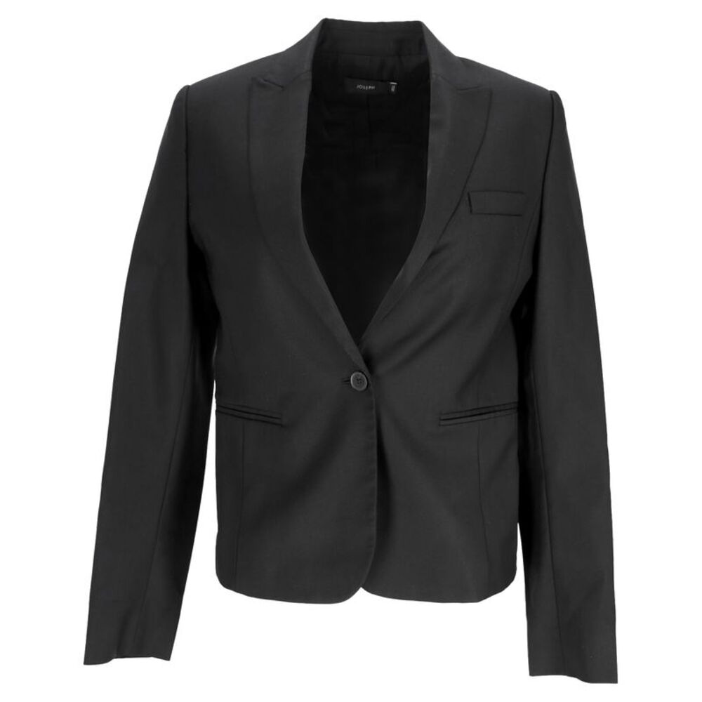 Joseph Single-Breasted Blazer with Pockets in Black Wool